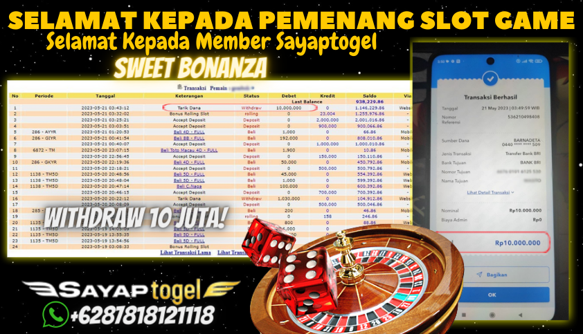 Bukti JP Slot Pragmatic Play Sayaptogel - Sweet Bonanza