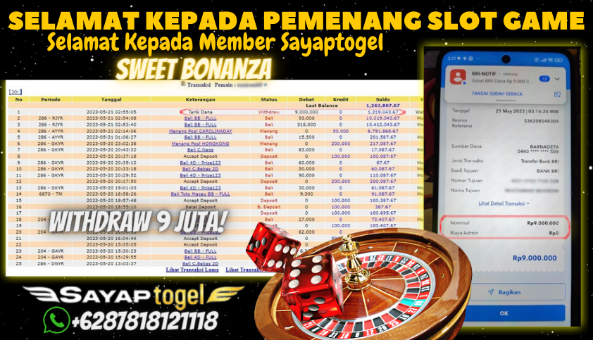 Bukti JP Slot Pragmatic Play Sayaptogel - Sweet Bonanza