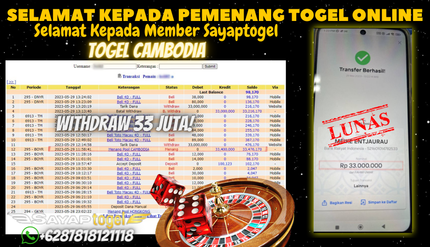 Bukti JP Togel Online Sayaptogel - Togel Cambodia