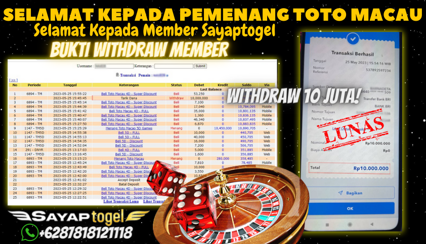 Bukti JP Togel Online Sayaptogel - Toto Macau 5D