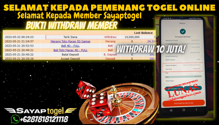 Bukti JP Togel Online Sayaptogel - Toto Macau 5D