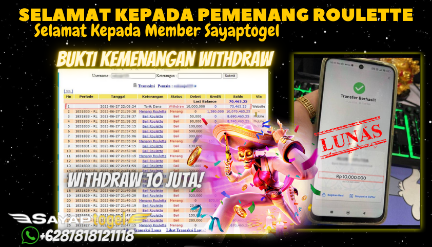 Bukti JP Casino Sayaptogel - Judi Roulette Online