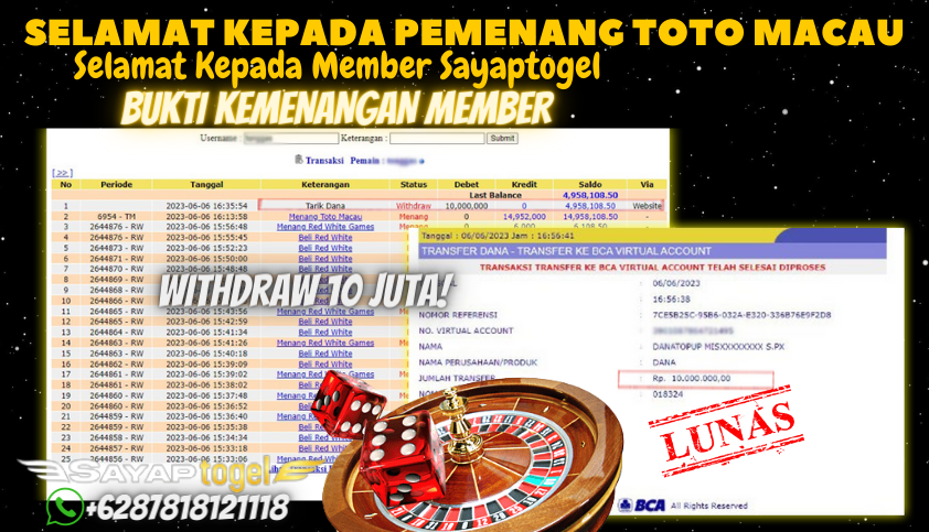 Bukti JP Togel Online Sayaptogel - Toto Macau