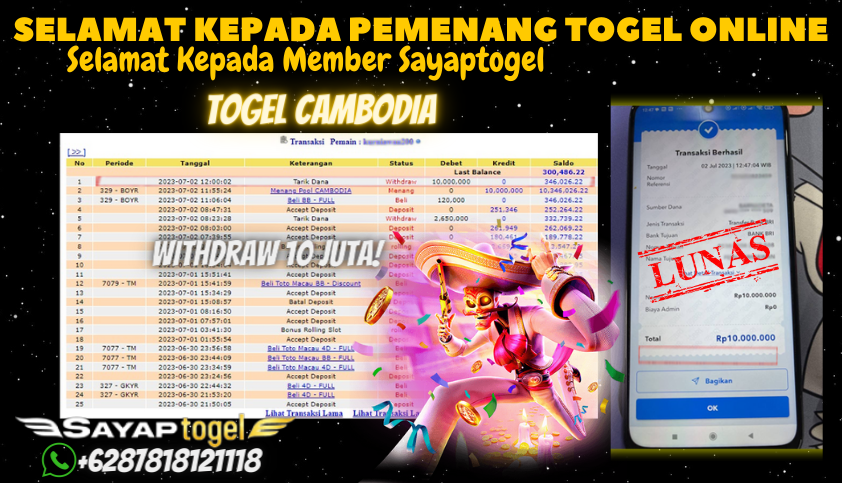 Bukti JP Togel Online Sayaptogel - Togel Cambodia