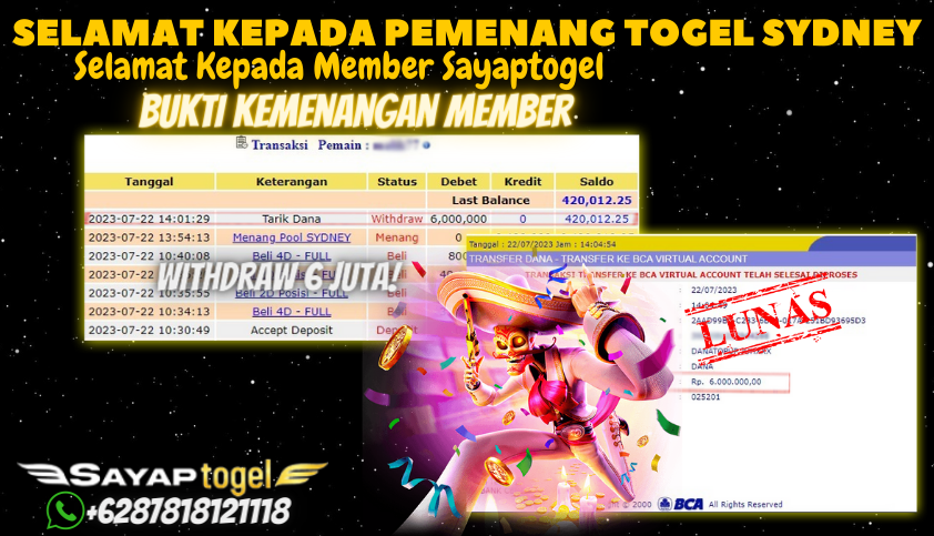 Bukti JP Togel Online Sayaptogel - Togel Sydney