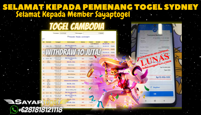 Bukti JP Togel Online Sayaptogel - Togel Sydney