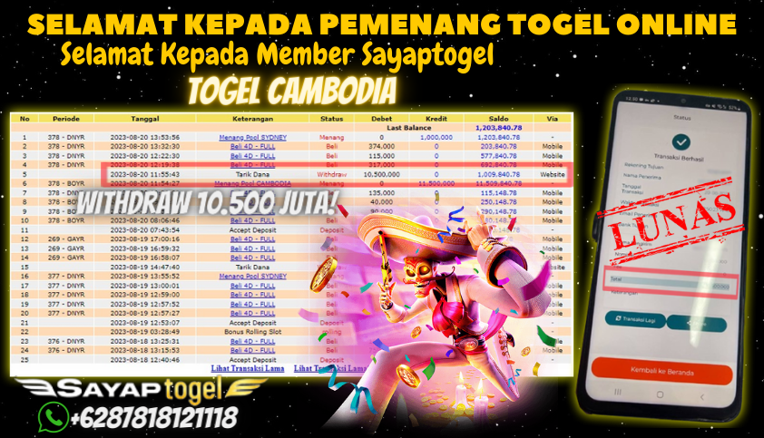 Bukti JP Togel Online - Togel Cambodia