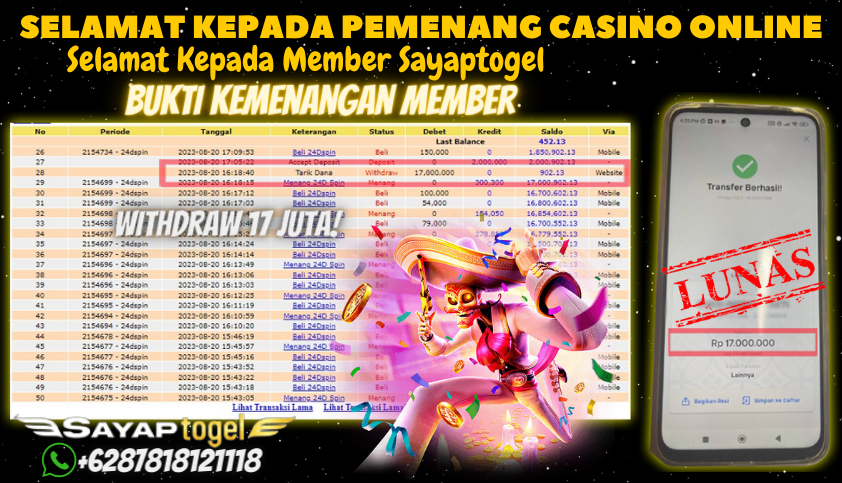 Bukti JP Live Casino - 24D Spin