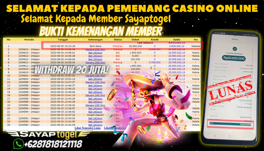 Bukti JP Live Casino - 24D Spin