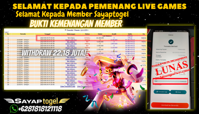 Bukti JP Live Casino - 24D Spin