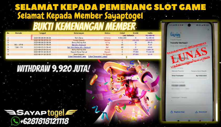 Bukti JP Slot Pragmatic Play Sayaptogel - Sweet Bonanza