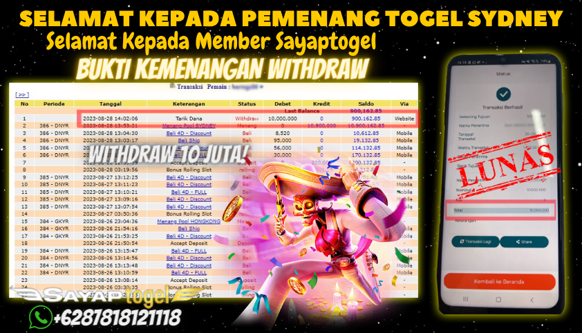 Bukti JP Togel Online - Togel Sydney