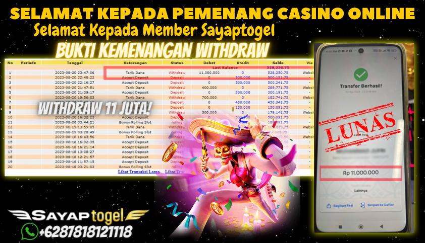 Bukti JP Live Casino - Baccarat Online