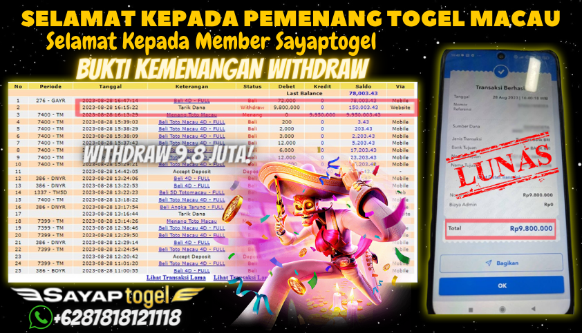 Bukti JP Togel Online - Toto Macau